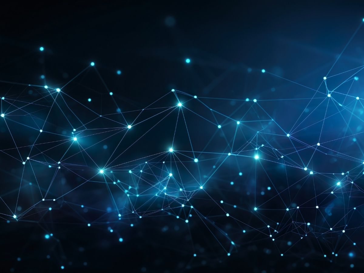 Digital network visualization representing a nationwide subcontractor coordination and oversight system